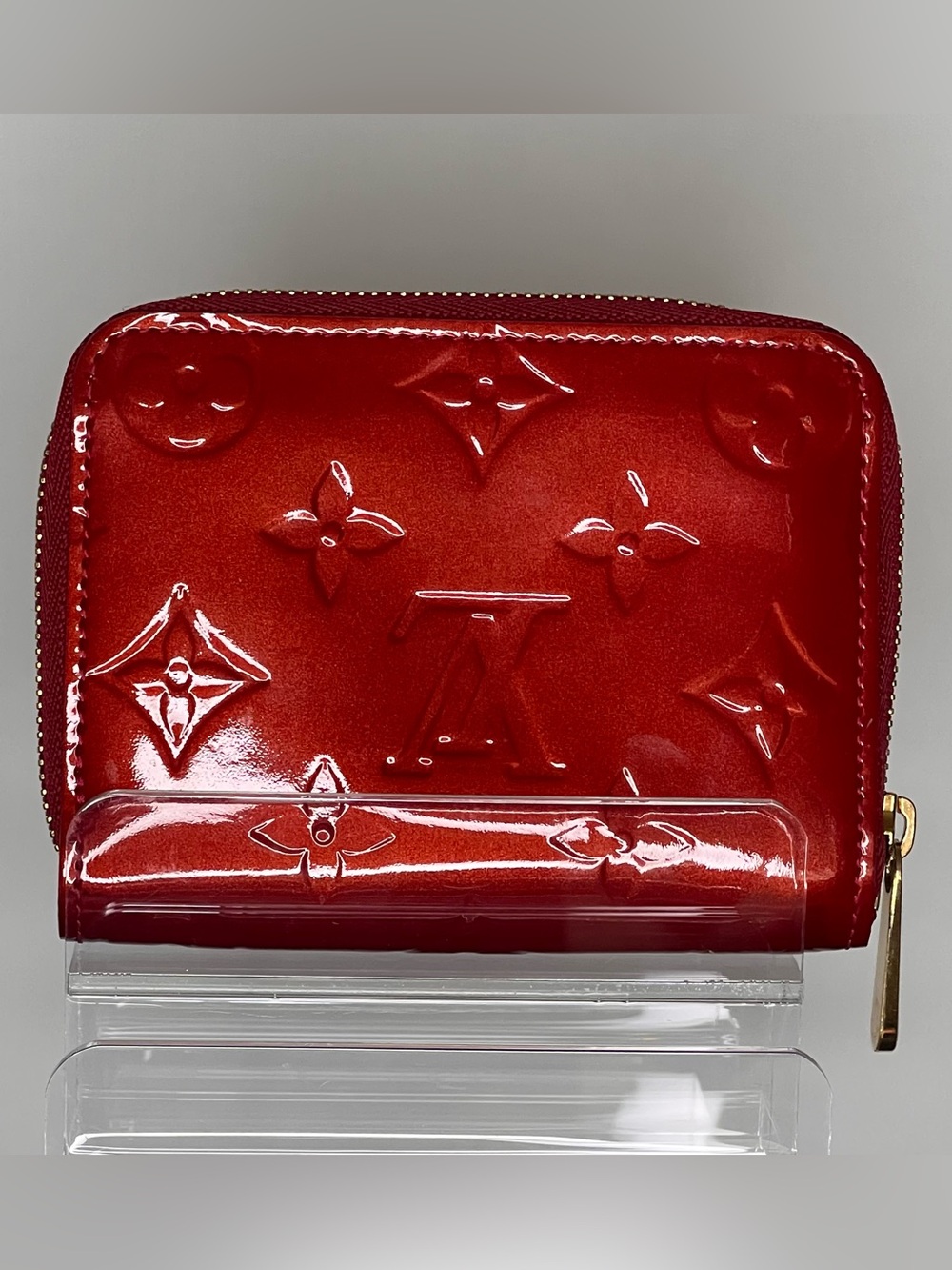 Louis Vuitton Red Monogram Vernis Zippy Compact Wallet